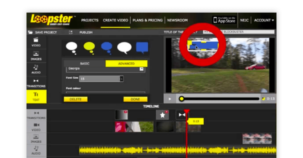 Loopster free video editing software