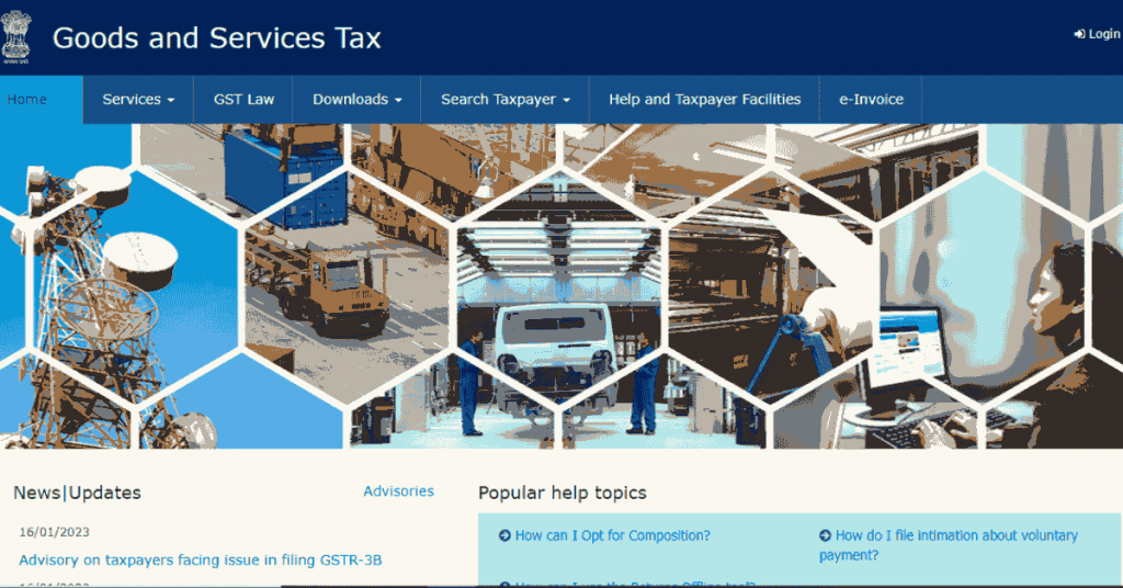 A snapshot of the GST portal for GSTR-3B filing