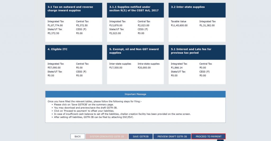 A snapshot of where to find the Proceed To Payment button