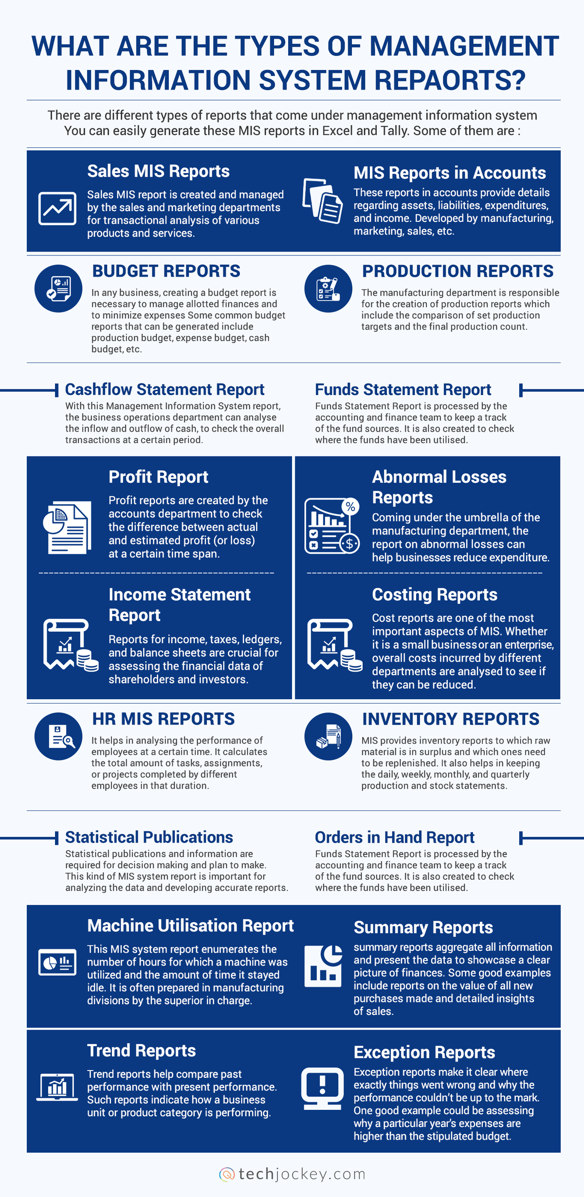 What are the Types of Management Information System Reports