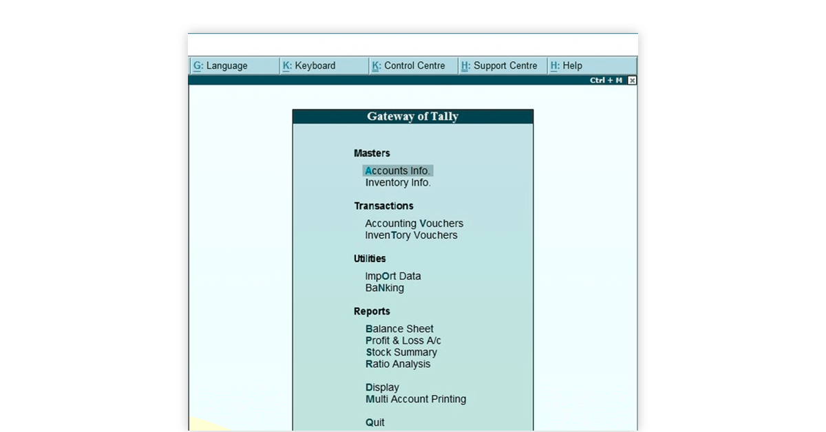 Bank reconciliation statement in Tally