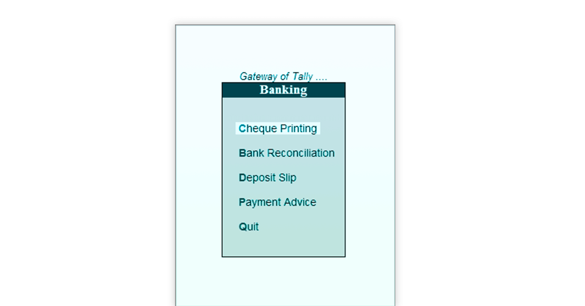 Bank reconciliation in Tally ERP 9