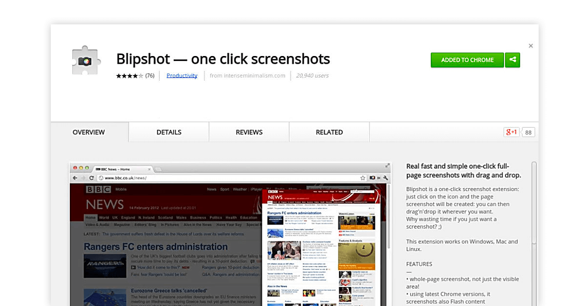 Sky Works Banner Screenshot Extension In Chrome, 40% OFF