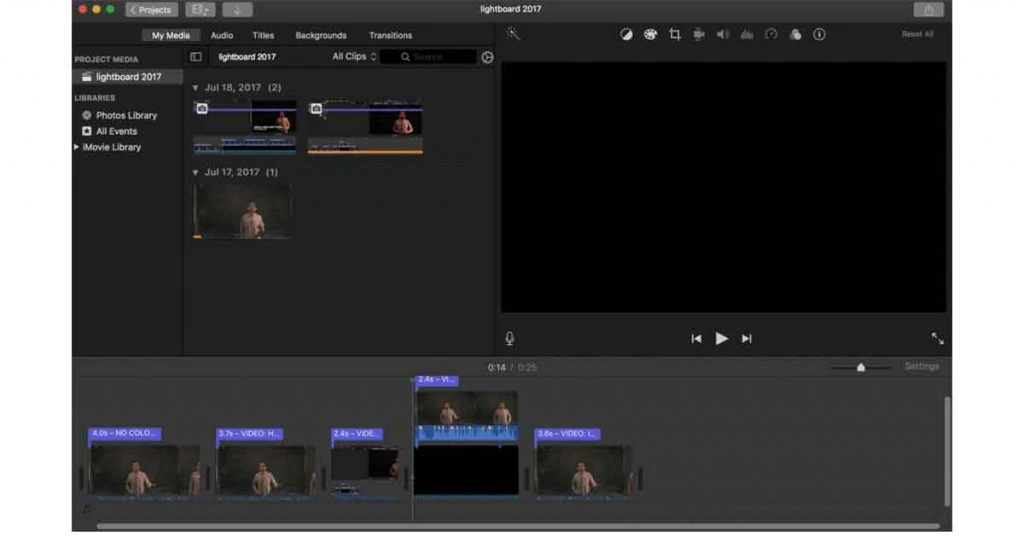 iMovie screenshot