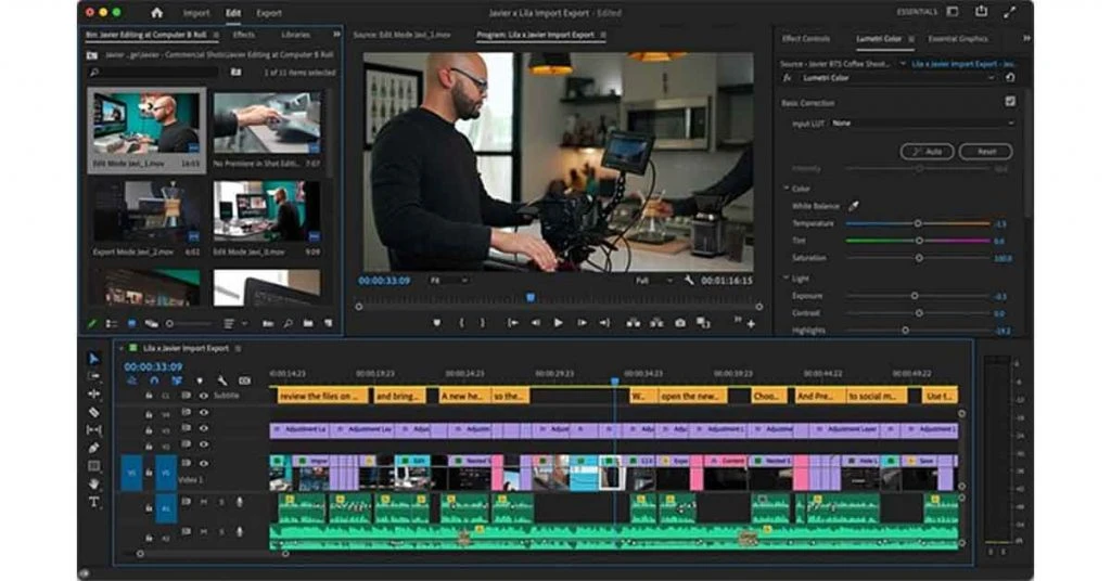 Adobe premiere pro screenshot