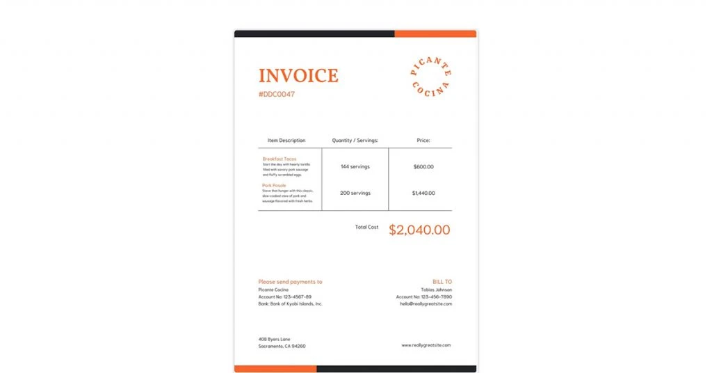 Canva Invoice Template