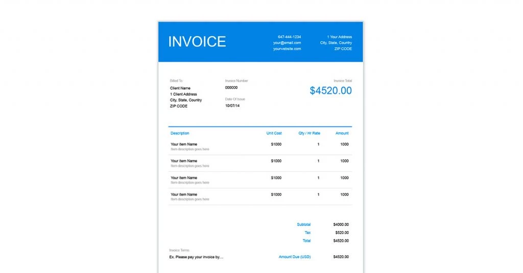 FreshBooks Invoice Template