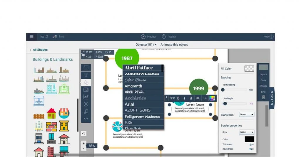 Visme presentation software example