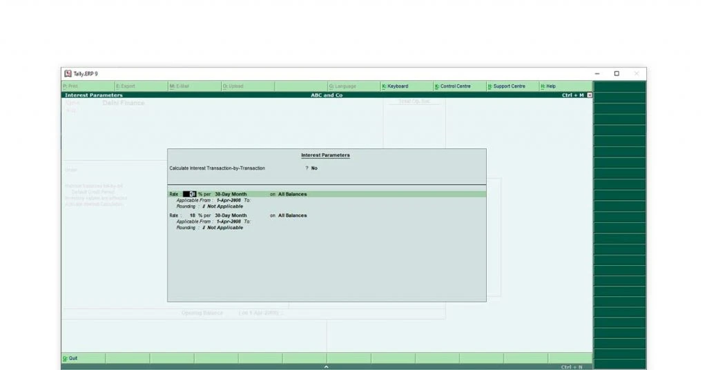 Advanced Interest Calculation in Tally