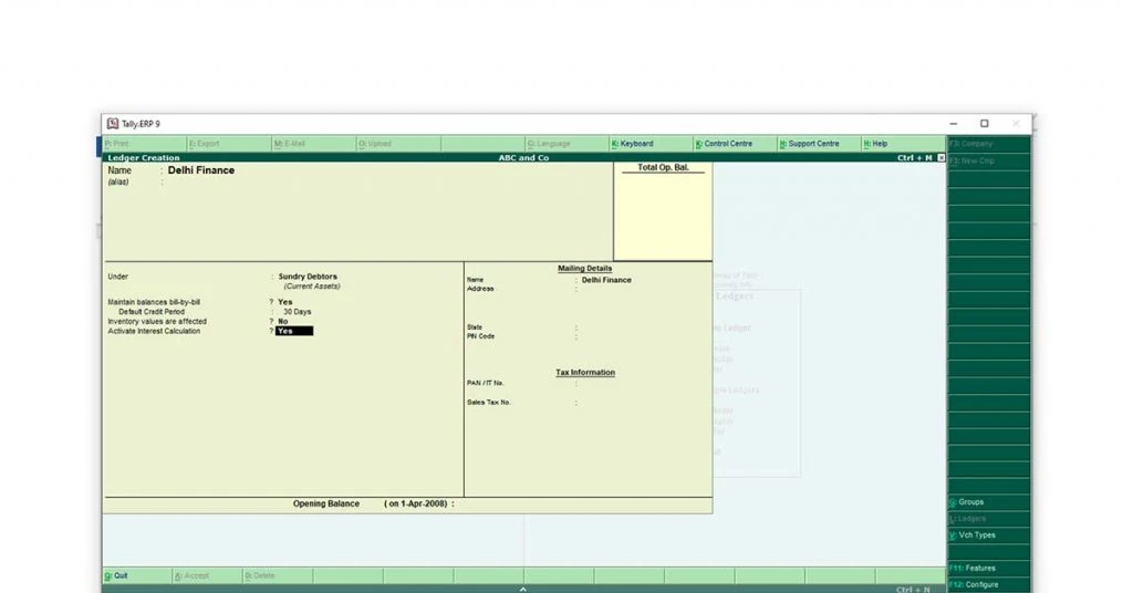 Create or Alter Ledger in tally