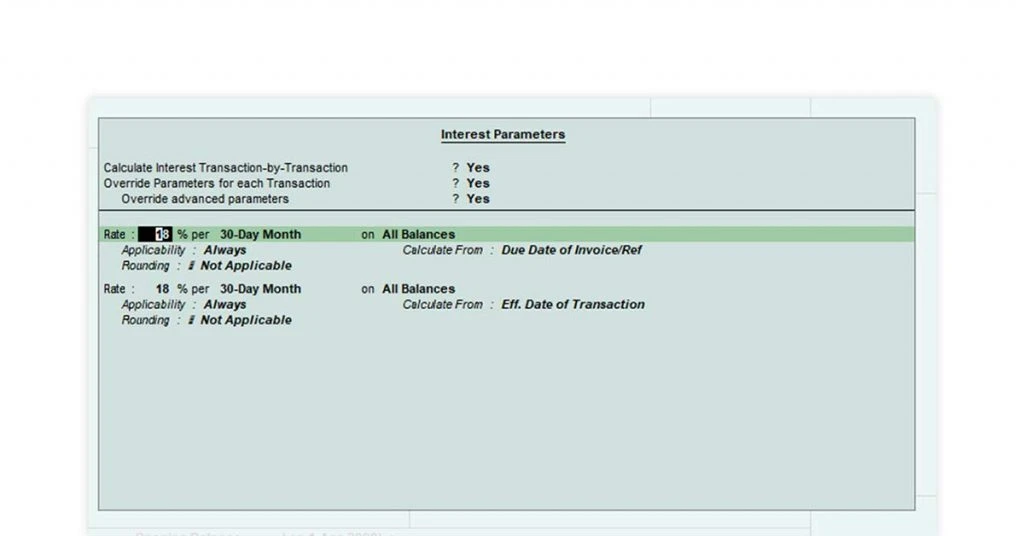 Transaction-By-Transaction Interest Calculation in Tally