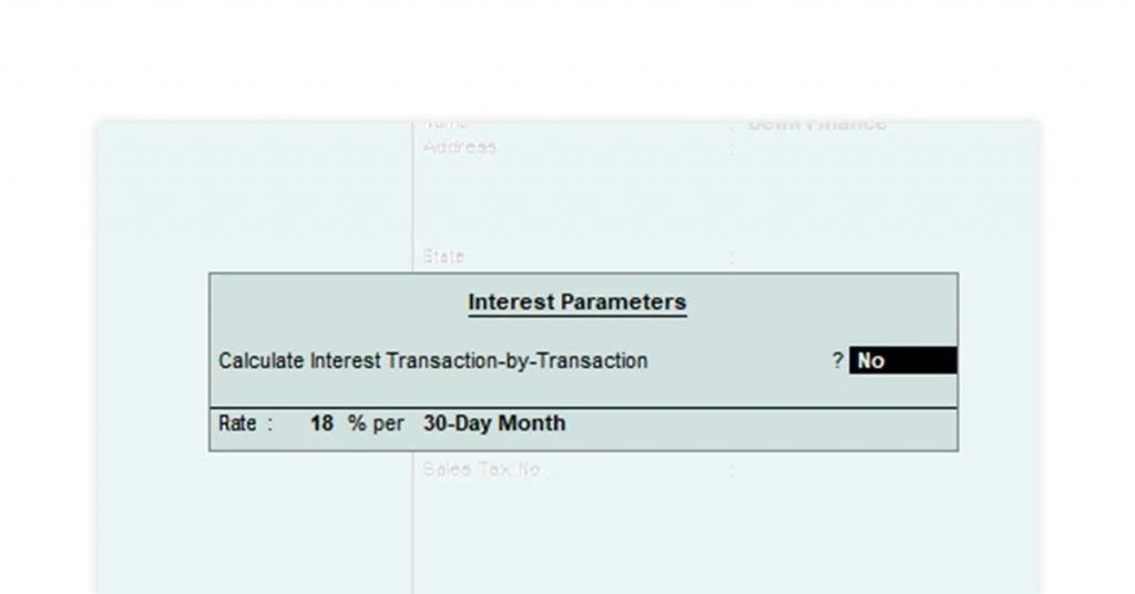 Interest Parameters in tally