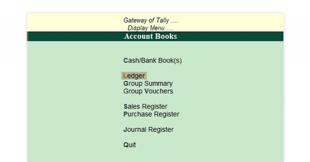 tally keys list