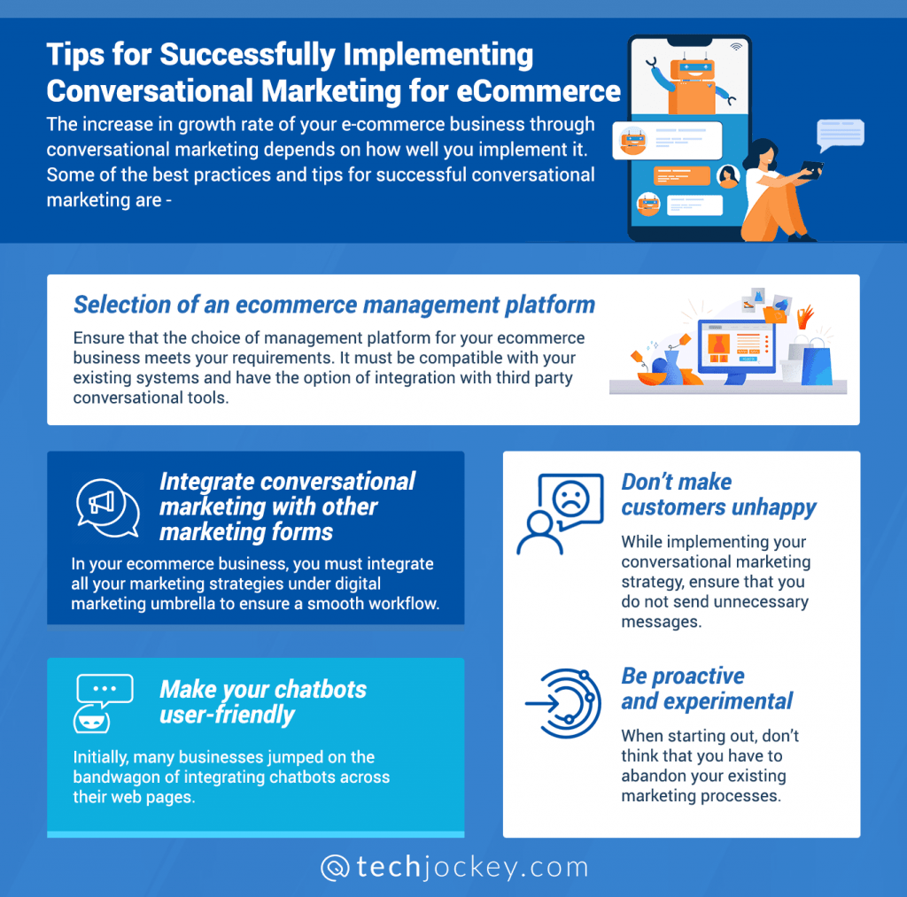 Tips for Successfully Implementing Conversational Marketing for eCommerce infographic