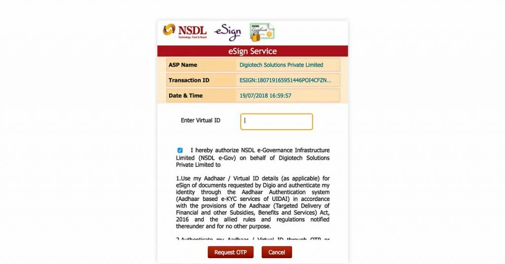 esign with aadhaar otp