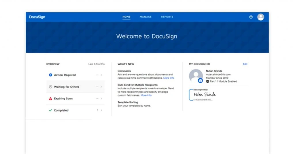 DocuSign document signing software