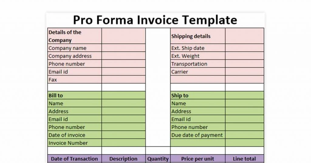 Proforma Invoice Template