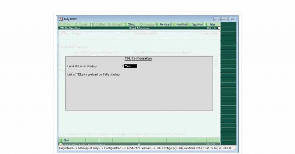 invoice format tally