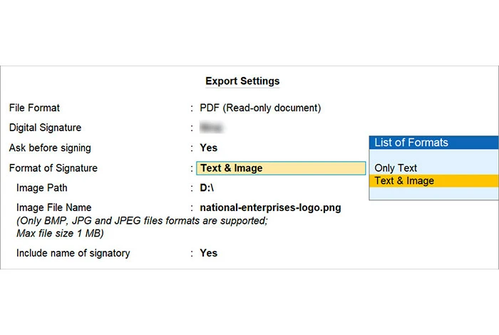 Steps to Configure Digital Signature in Tally Prime