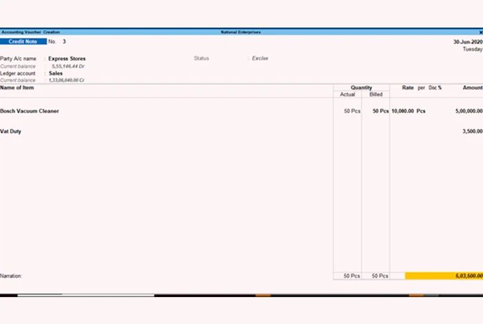 How to Make Debit Note and Credit Note Entry in TallyPrime inside