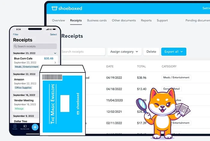 Shoeboxed receipt management app