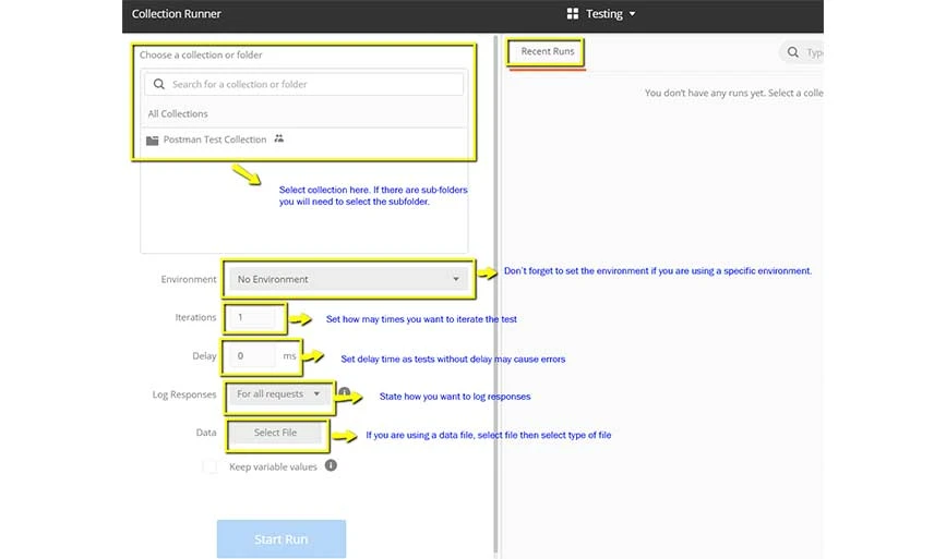 Step 2 of How to Run Collections via Collection Runner