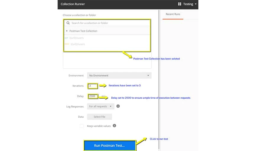 Step 3 of How to Run Collections via Collection Runner