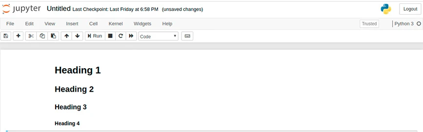 Output of Markup Cell