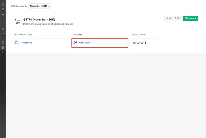 Push Transactions to GST Portal