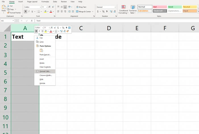 Create Two Columns in a Single Blank Spreadsheet