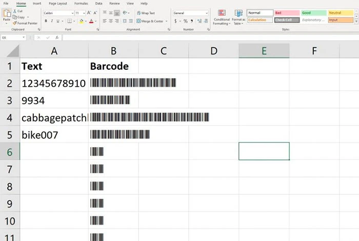 How to Create Random Barcodes in Excel