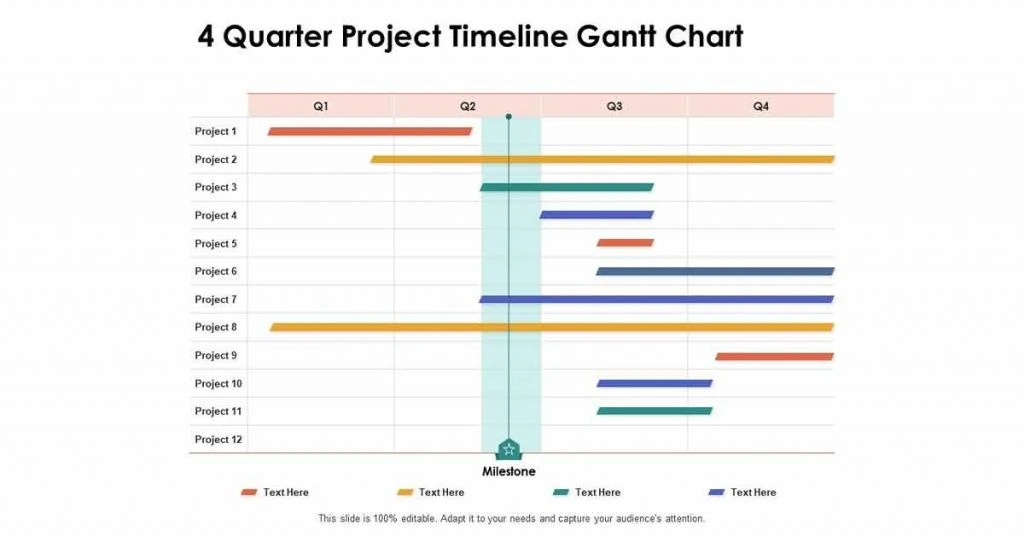 4 Quarter Project Schedule for PowerPoint