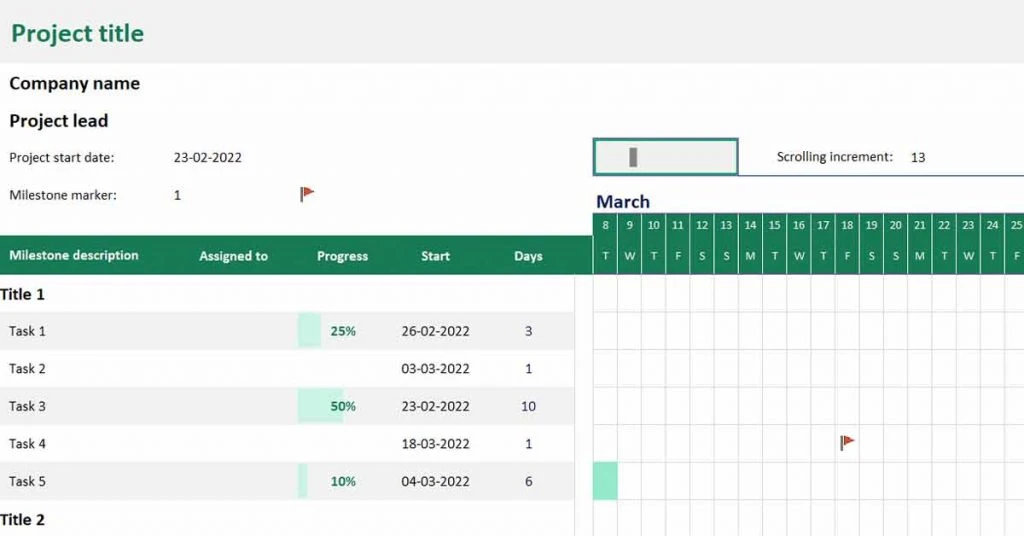 Date Tracking Gantt Chart Template for Excel