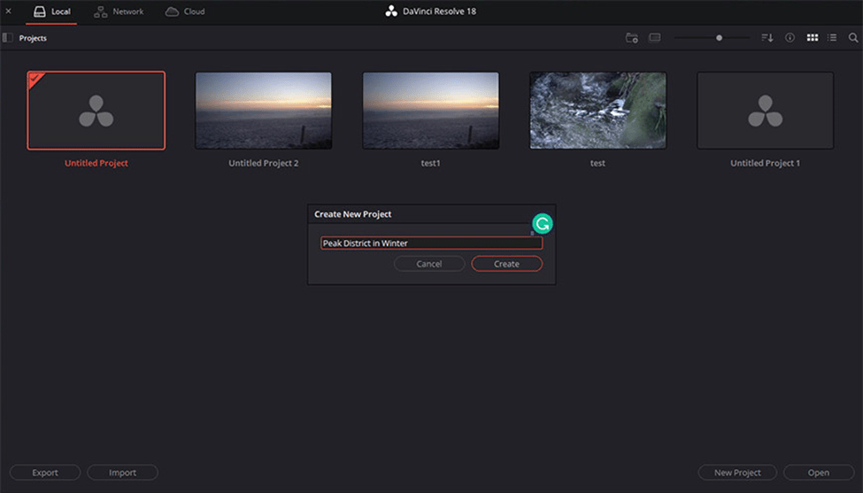 How to Create a New Project on DaVinci Resolve
