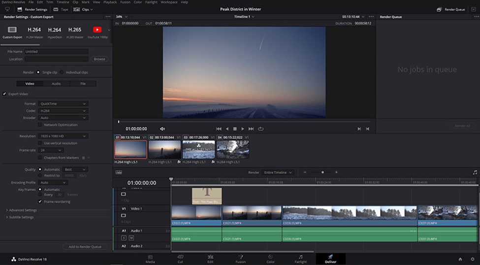 Exporting a Project in DaVinci Resolve