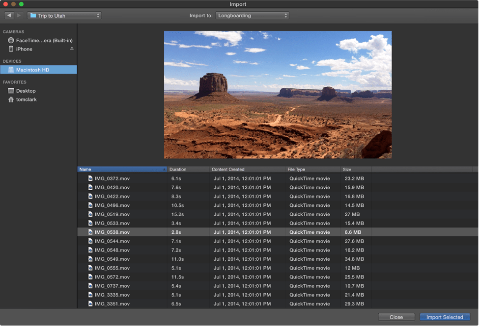 Importing Media in iMovie