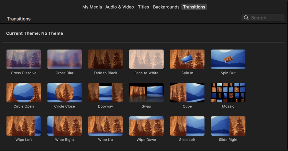 Adding Transitions in iMovie