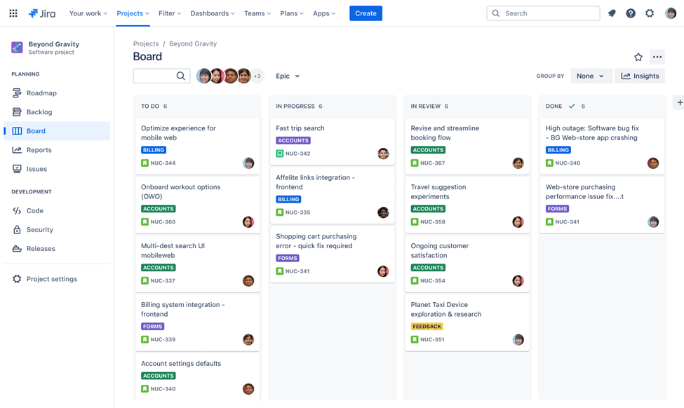 Right project template selection in jira image