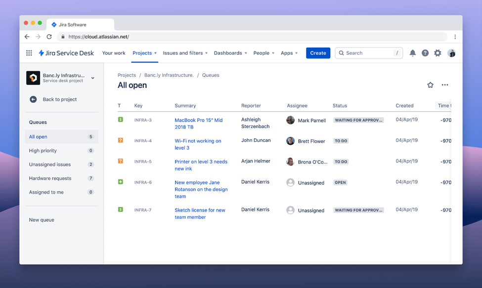 Jira Interface navigation image