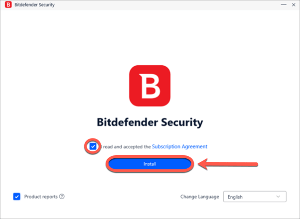 Bitdefender install