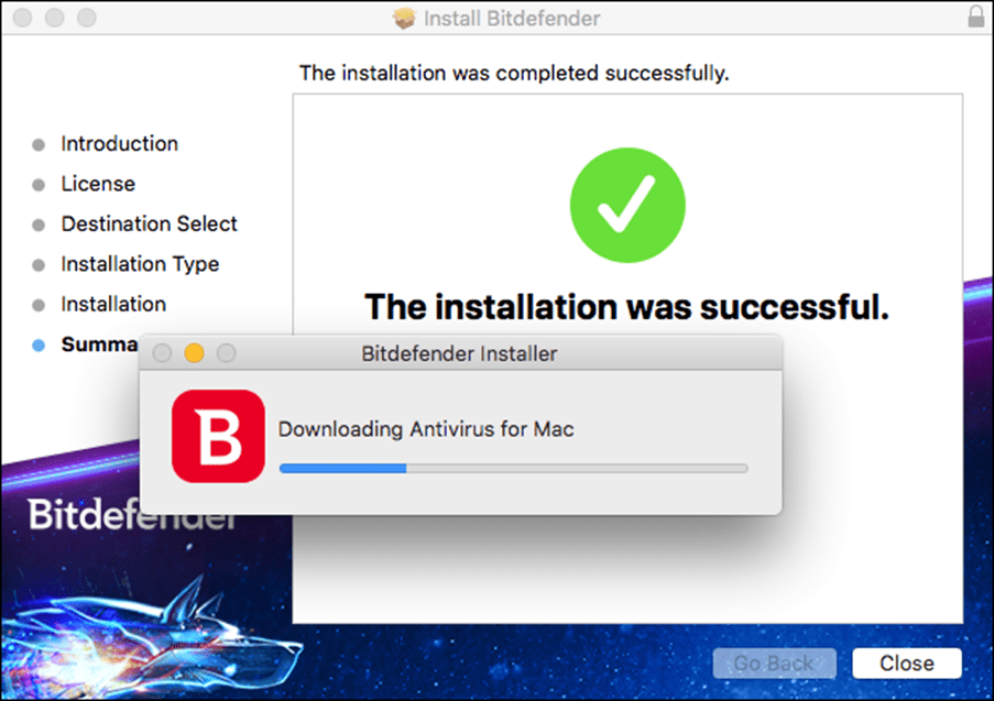 Installation of bitdefender