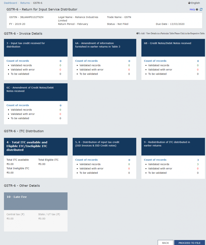File GSTR-6 Online - 3