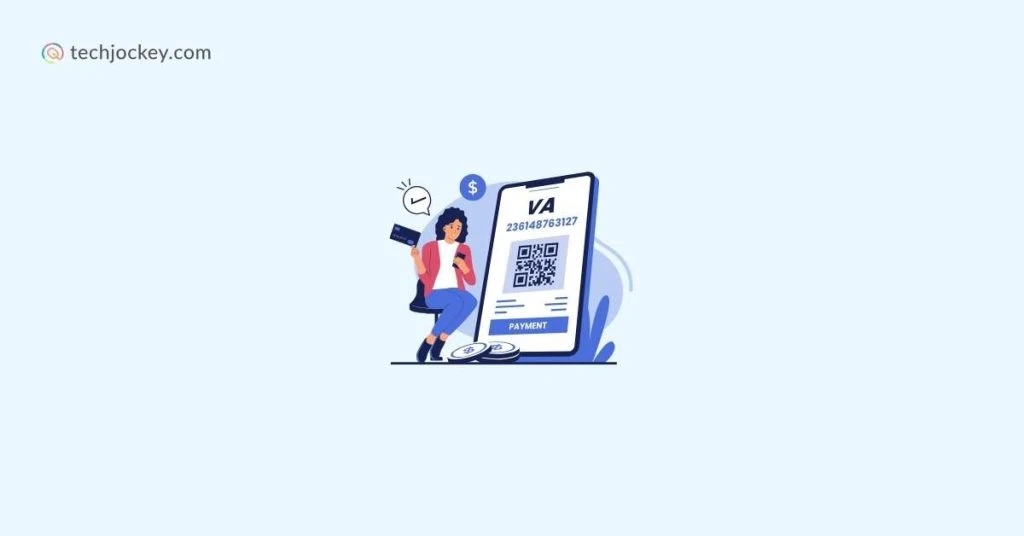 Woman using a credit card and smartphone to make a payment by scanning a QR code on a large digital screen
