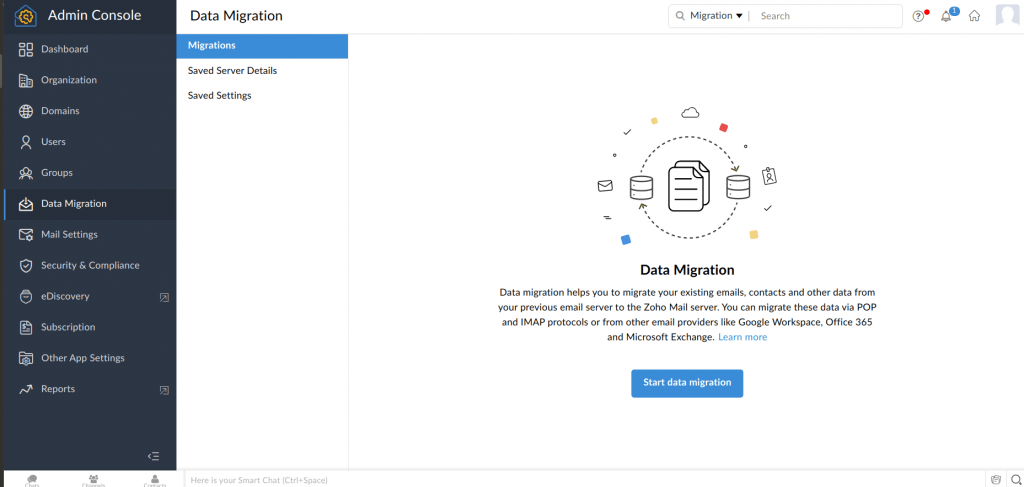 Screenshot of the final step in creating a new migration, showing maximum connection limit input and options to pause migration based on storage usage, with a Create button