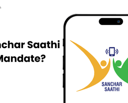 Is Sanchar Saathi a mandate banner with Sanchar Saathi logo displayed on a smartphone screen