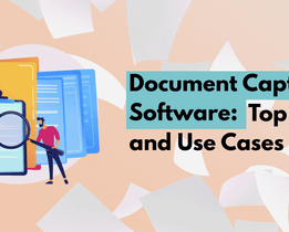 Illustration showing document capture software extracting data from digital documents, highlighting top tools and real business use cases.