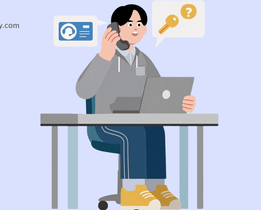 Customer support agent using cloud telephony inside CRM software to handle calls and access customer information on a laptop