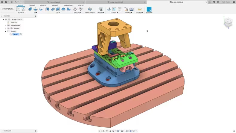 Autodesk Fusion 360 3D modeling software displaying parametric mechanical ring design with dimension controls.