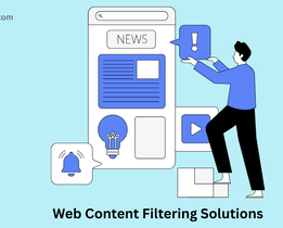 Illustration representing web content filtering solutions that help businesses monitor, control, and secure internet access across networks.