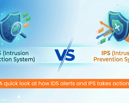 Illustration comparing IDS vs IPS systems, highlighting how intrusion detection alerts security teams while intrusion prevention blocks cyber threats in real time.